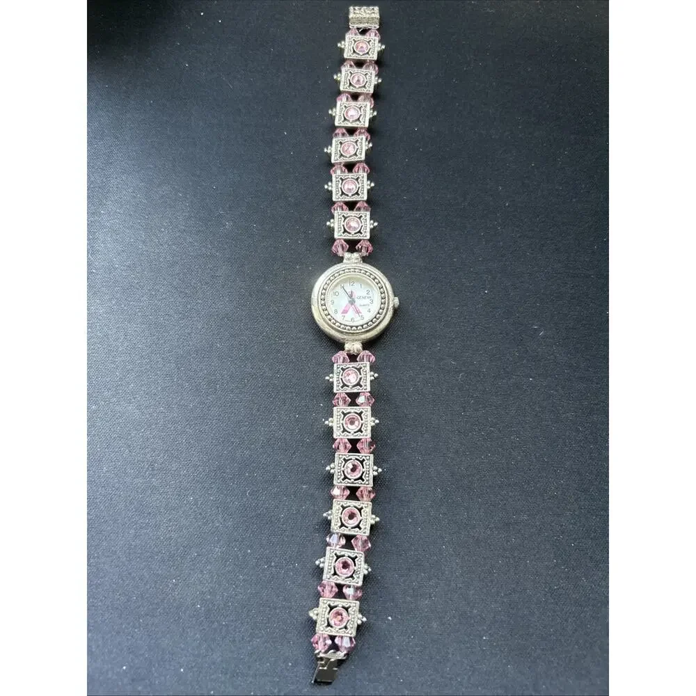 Geneva Pink Ribbon Dial Women’s Quartz Watch